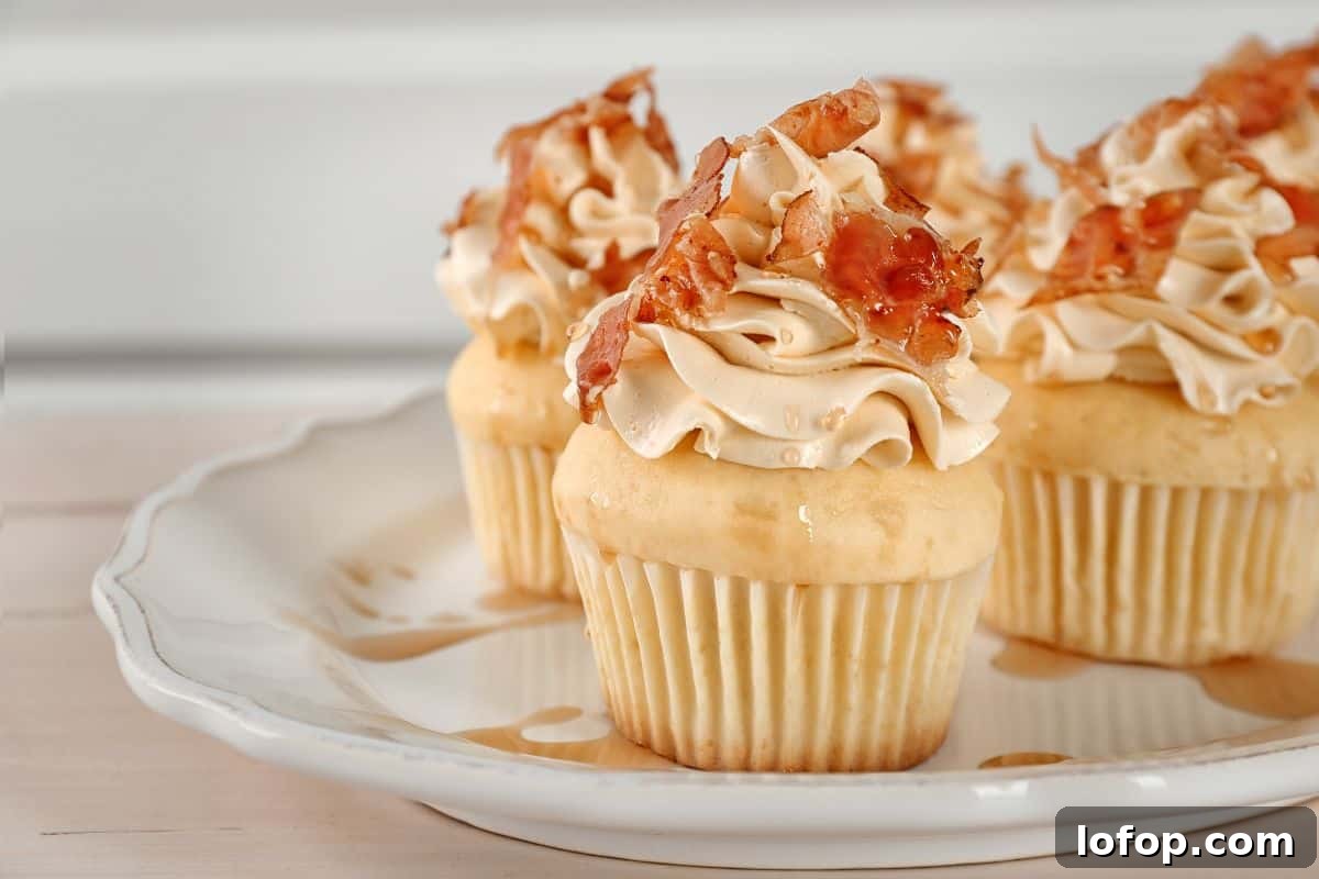Cupcake with bacon on it 