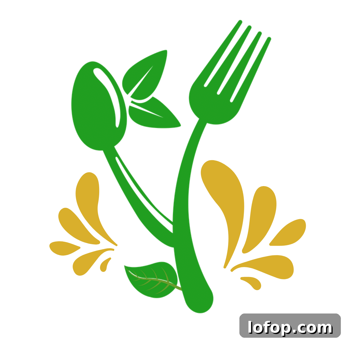 graphic of fork and spoon connected in a plant.