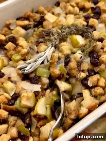 Apple and cranberry stuffing.