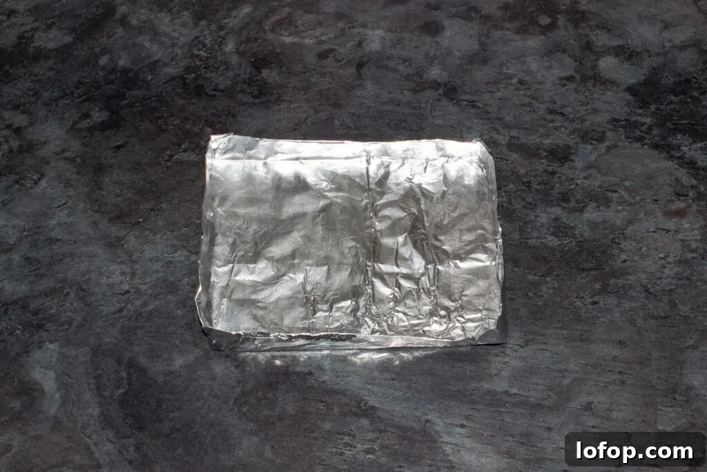 A homemade tin foil tray