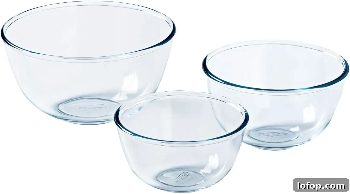 Pyrex Glass Mixing Bowl Set 3 Piece