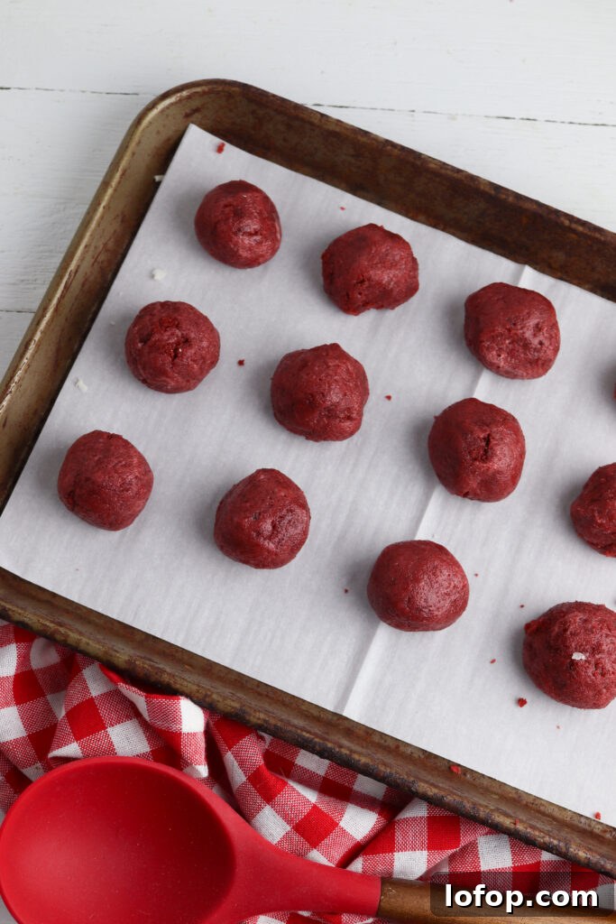 Rolled cake balls chilling