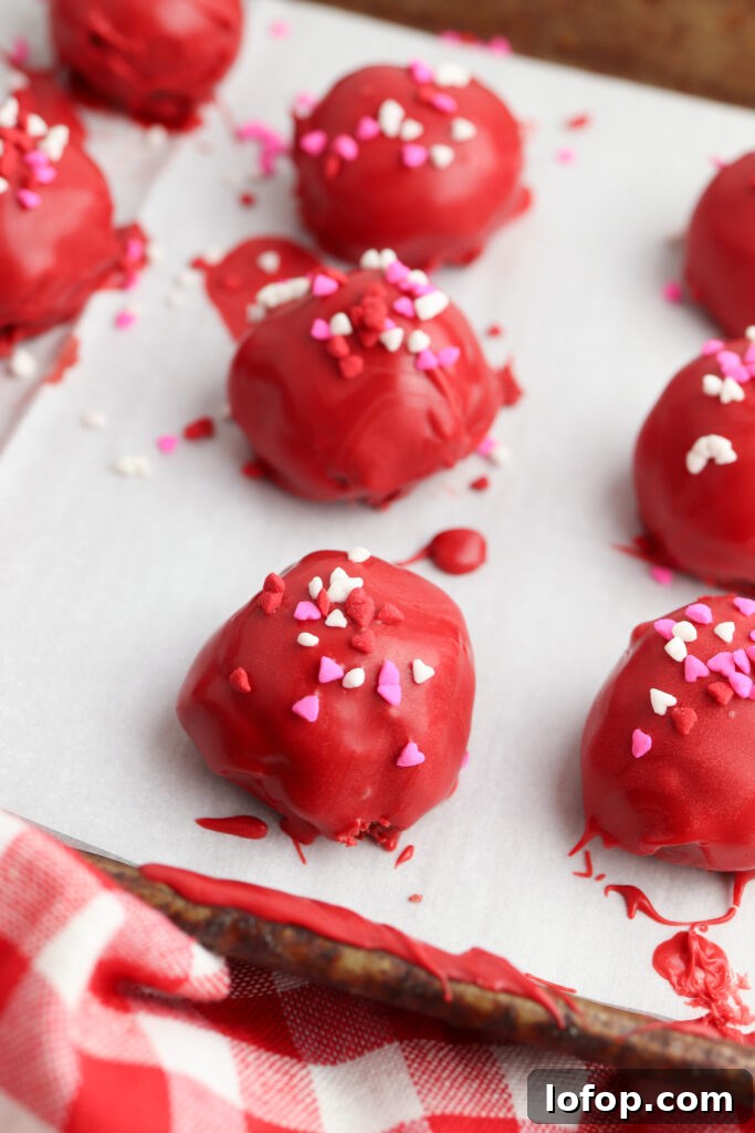 Decorated cake bites on tray