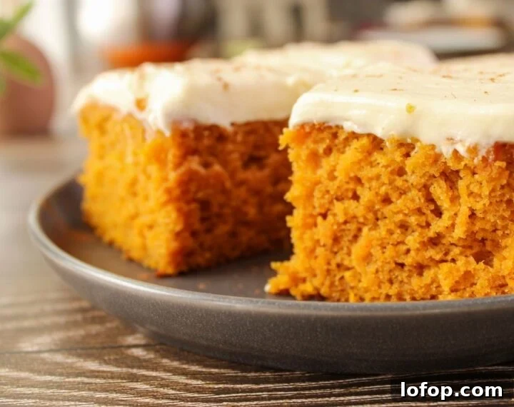 Fluffy pumpkin bars on a plate.