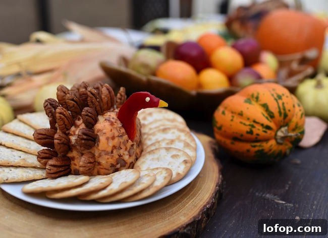 23 Last-Minute Thanksgiving Ideas for Activities, Recipes & Events 11 Turkey-cheese-ball-recipe-for-Thanksgiving