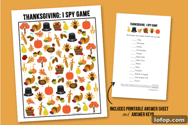 23 Last-Minute Thanksgiving Ideas for Activities, Recipes & Events 4 Last minute Thanksgiving ideas-I Spy Thanksgiving Printable