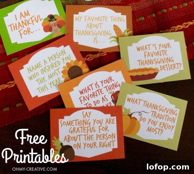 23 Last-Minute Thanksgiving Ideas for Activities, Recipes & Events 5 Free-Printable-Question-Cards-Thanksgiving-Conversation-Starters-OHMY-CREATIVE.COM