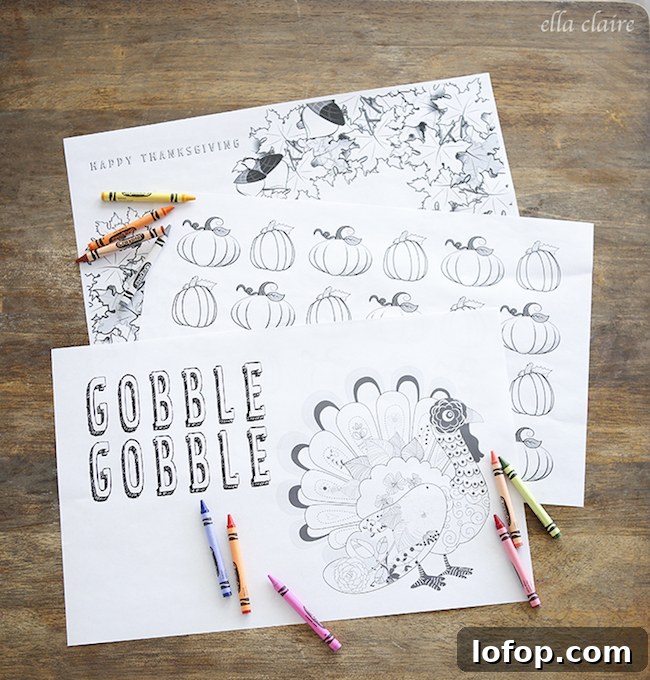 23 Last-Minute Thanksgiving Ideas for Activities, Recipes & Events 8 thanksgiving coloring placemats printable
