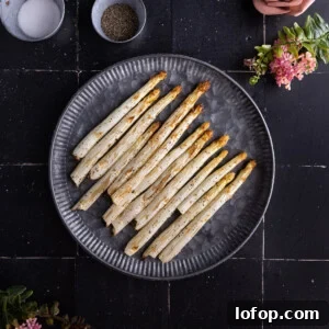 Roasted white asparagus