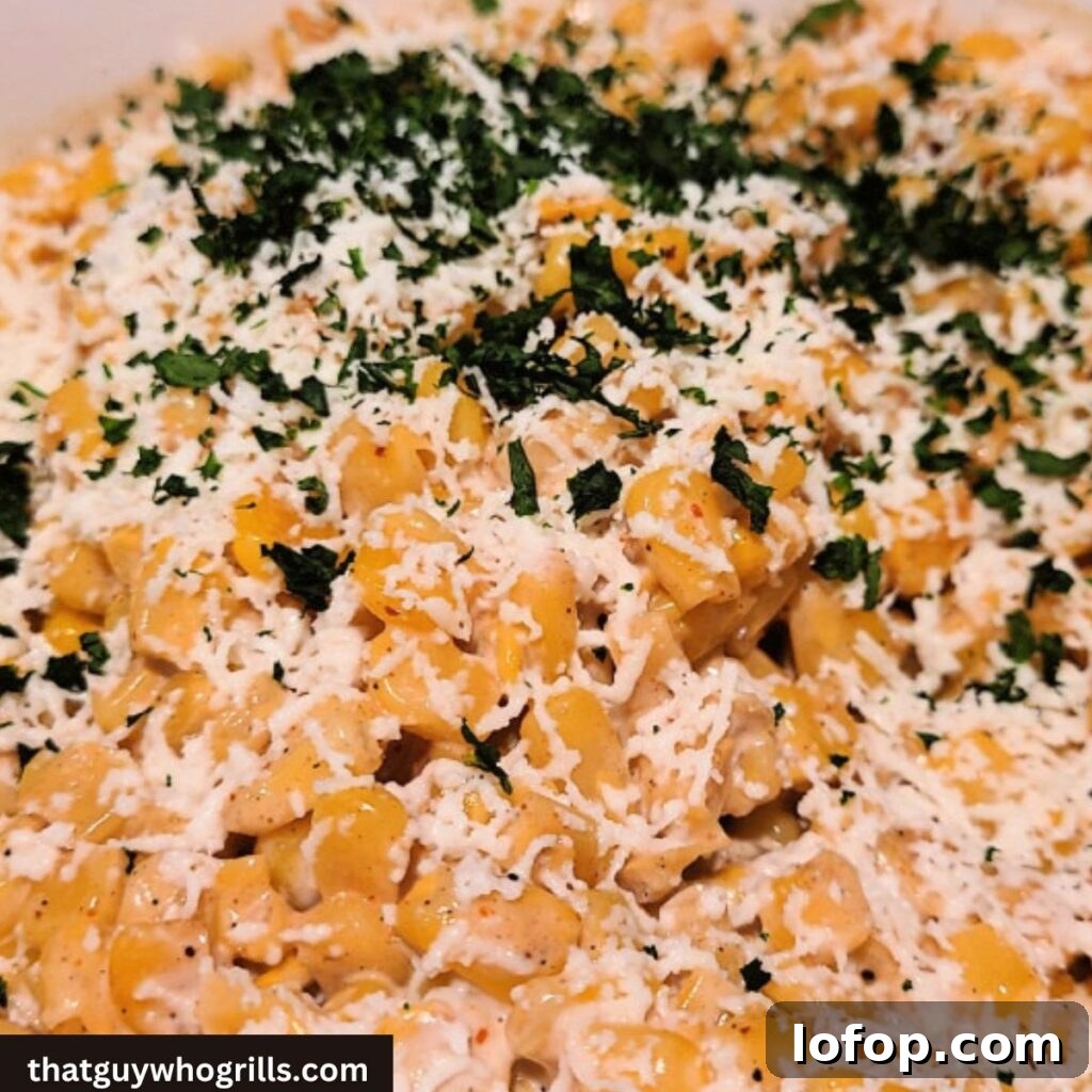 Blackstone Mexican Street Corn served in a bowl