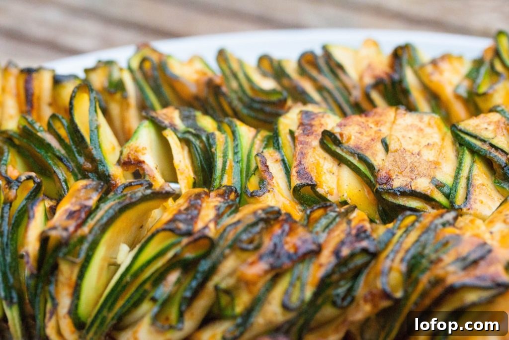 Grilled Zucchini Ribbons with Spicy Sriracha Marinade 2 grilled zucchini