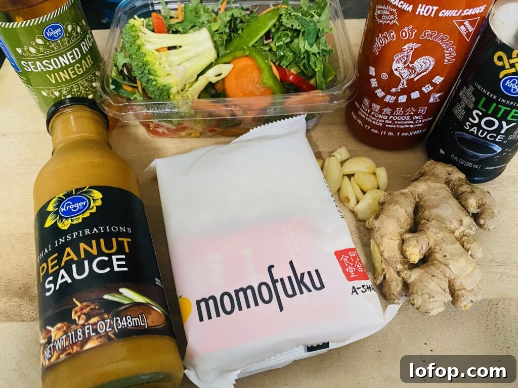 ingredients for Blackstone Peanut Chicken Stir Fry