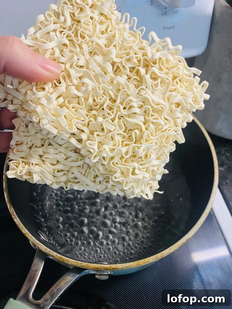 boiling the noodles