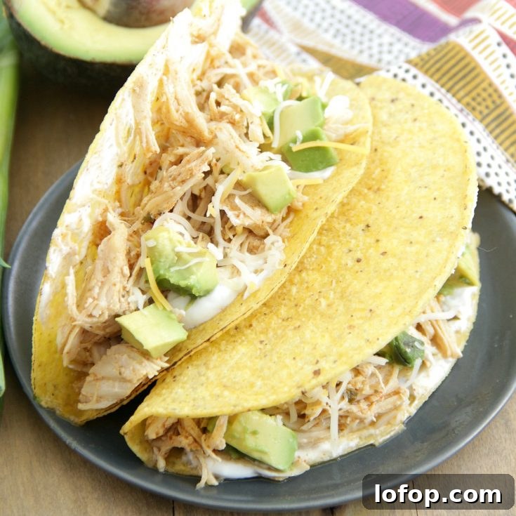Crockpot Ranch Chicken Tacos