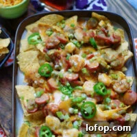 A platter full of the best recipe for nachos with Louisiana Gumbo.