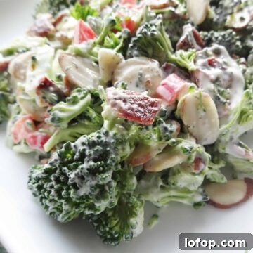 Bacon with broccoli and other salad fixins