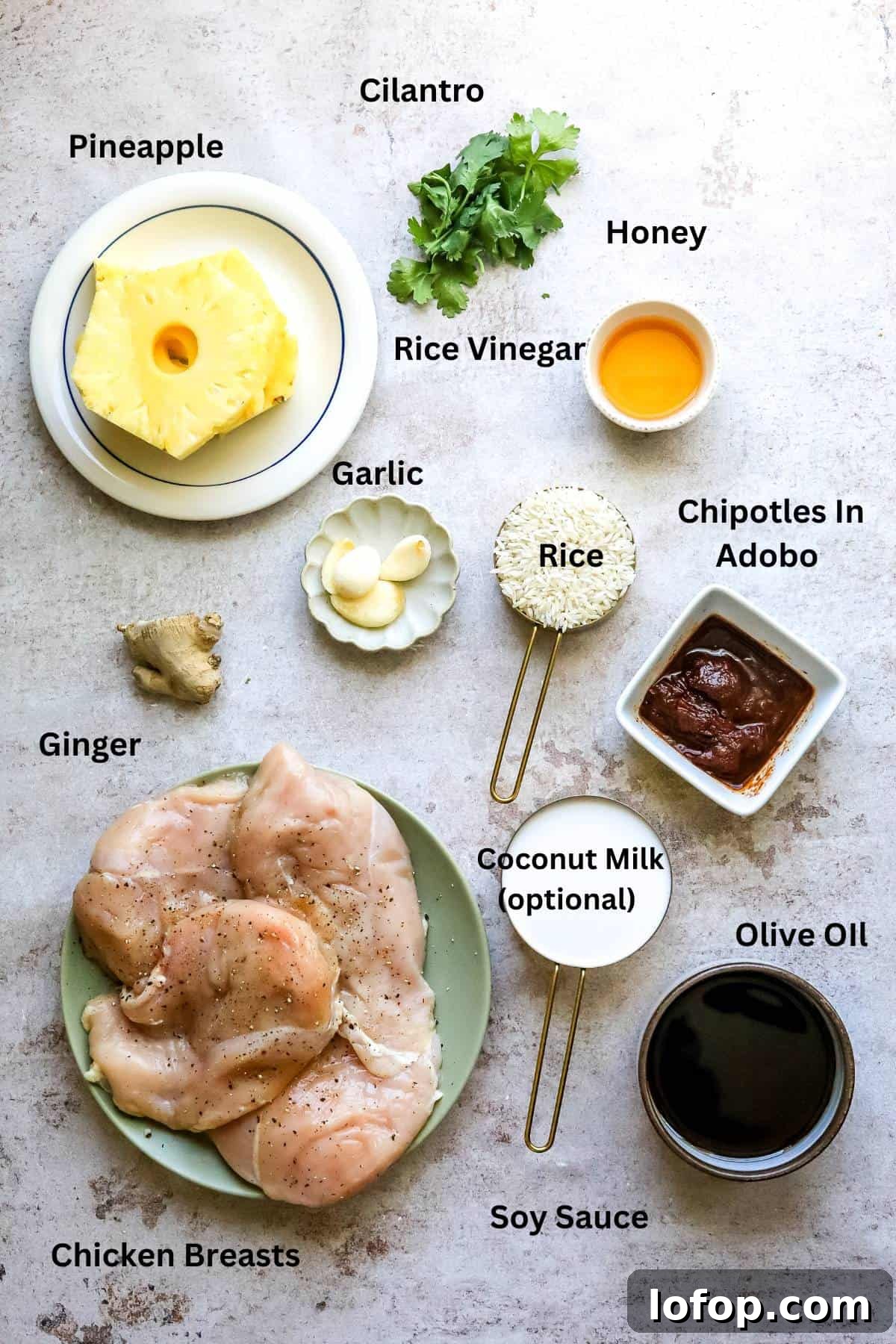 Pineapple Chicken Adobo Recipe: Sweet-Tangy Filipino Classic 3 Small bowls with ingredients