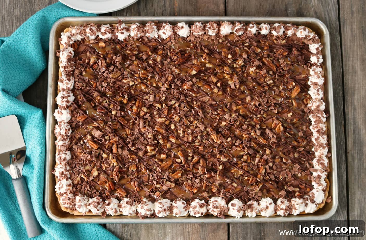 Chocolate Turtle Slab Pie: Caramel, Pecans & Chocolate Recipe 6 Chocolate Turtle Sheet Pan Pie