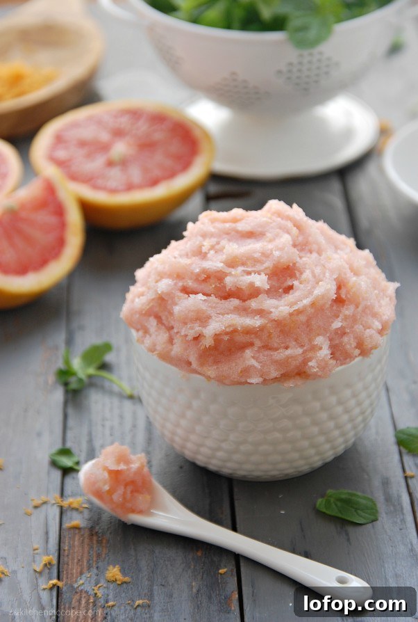 Whipped Grapefruit Peppermint Sugar Scrub