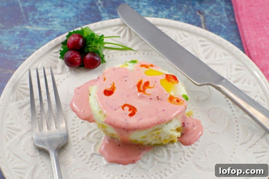 Ham and Rice Muffin-Tin Eggs Benedict with Cranberry Hollandaise 2 Gluten-free Eggs Benedict | Ham & Rice - foodmeanderings.com
