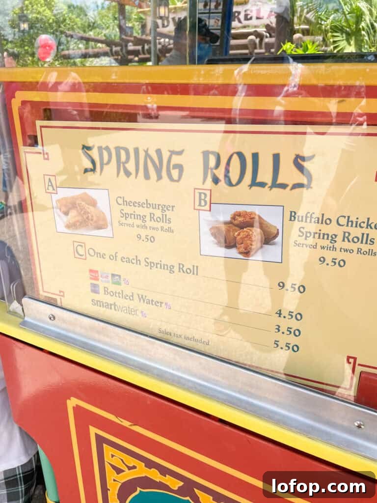 spring roll cart menu.