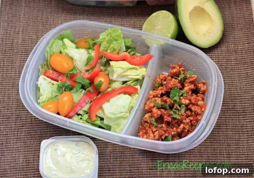 Taco Salad with Avocado Herb Dressing