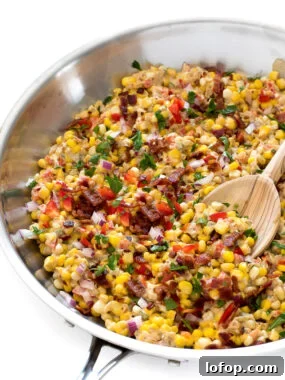 Homemade Confetti Corn in a skillet