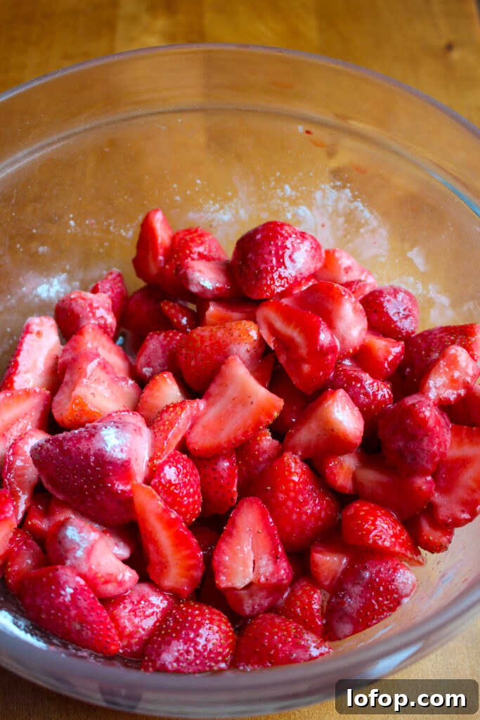 Strawberries tossed