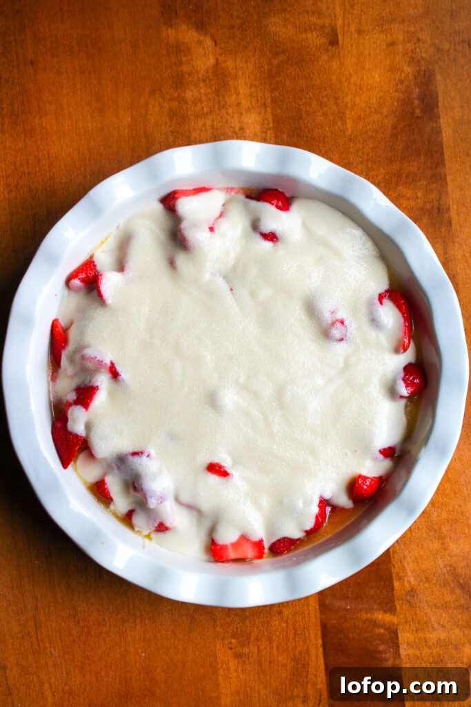 Batter poured