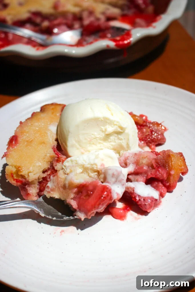 Cobbler with ice cream