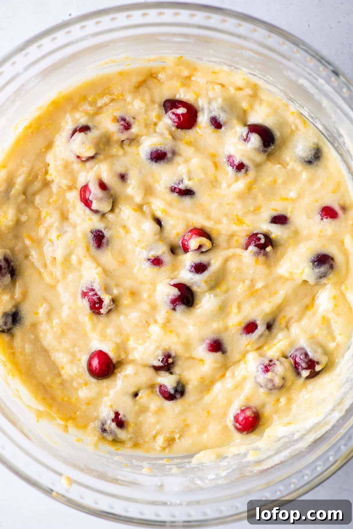 Orange cranberry muffin batter