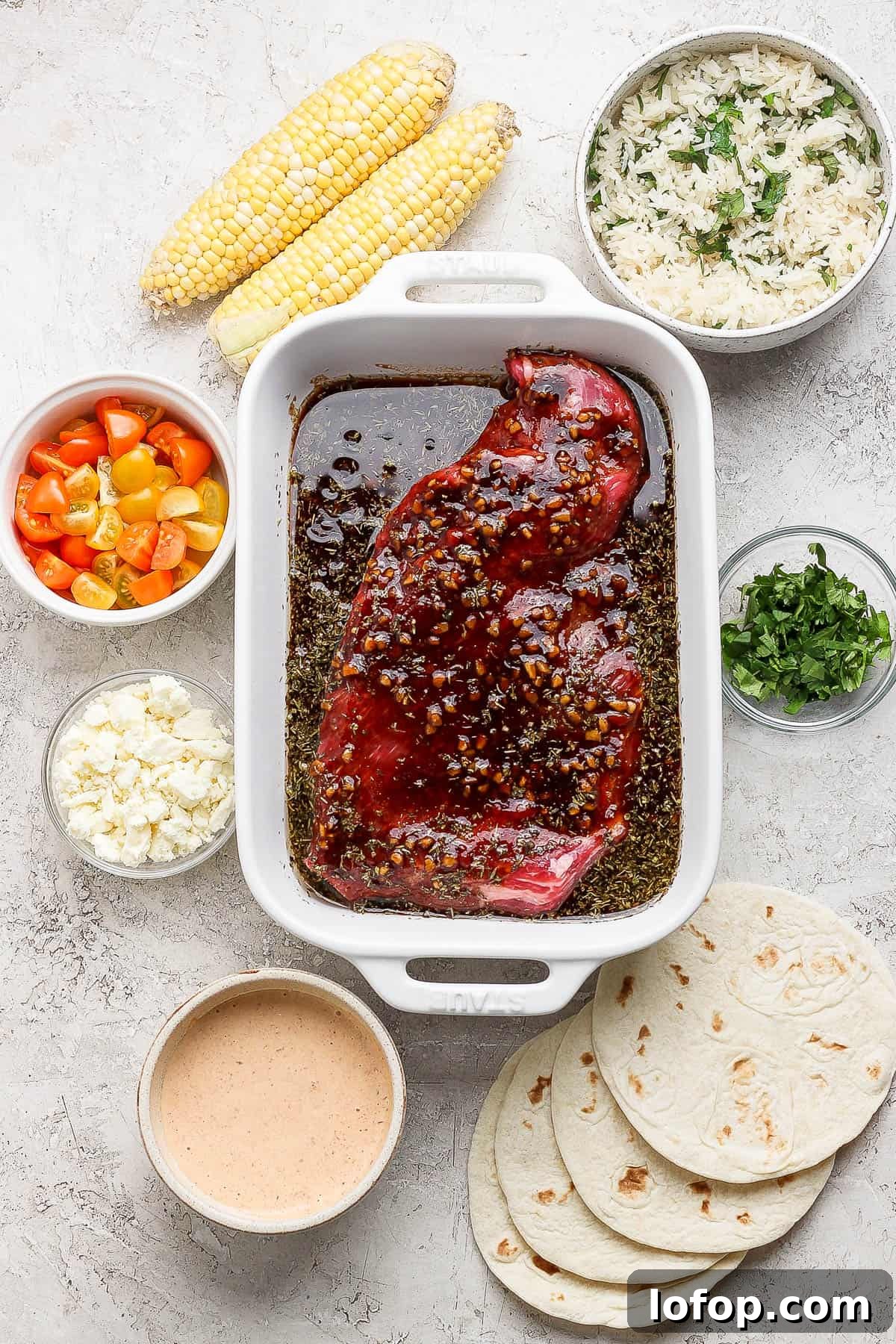 Grilled Steak Tacos with Chipotle-Lime Sauce 3 Ingredients for grilled steak tacos.