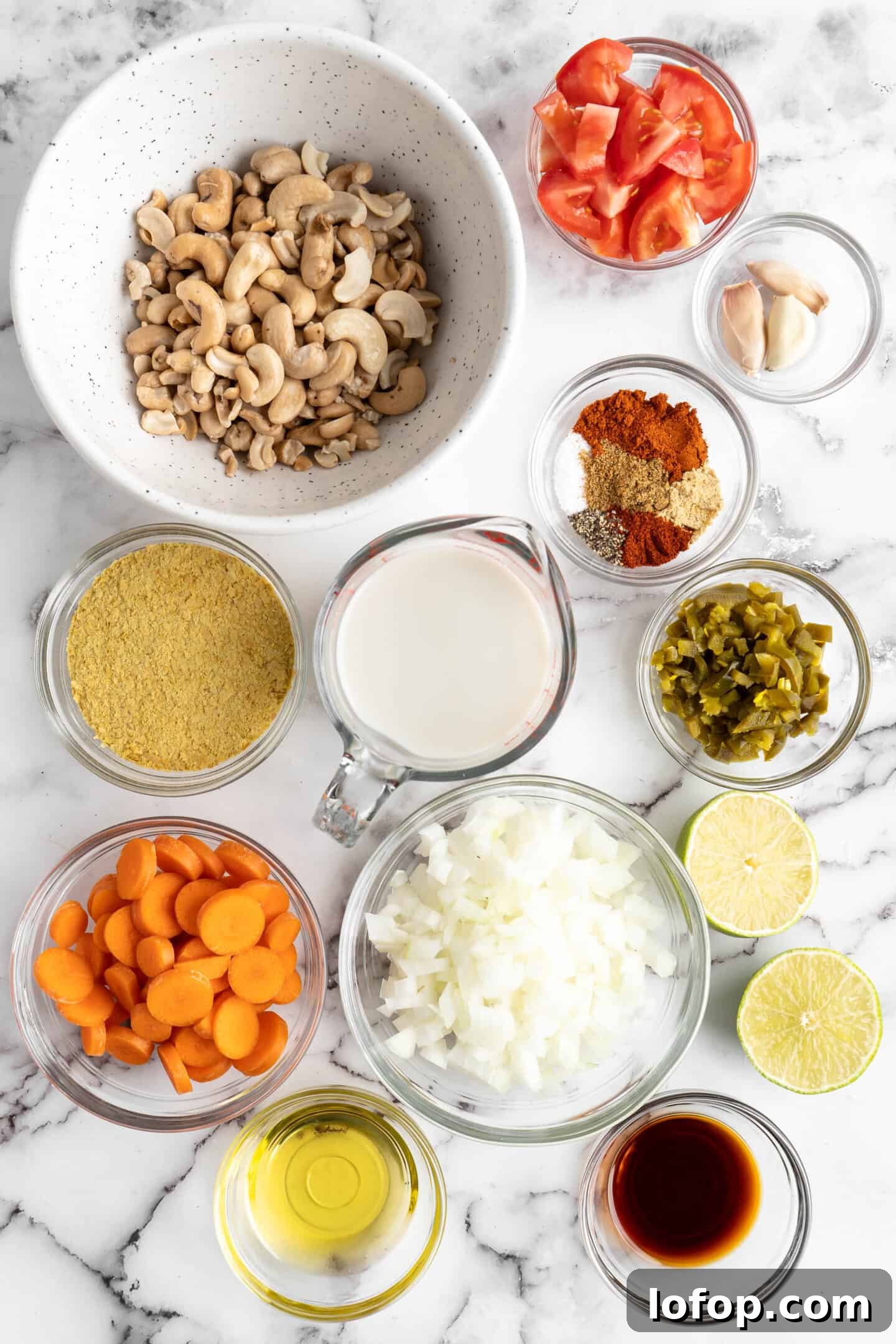 Ingredients for vegan queso