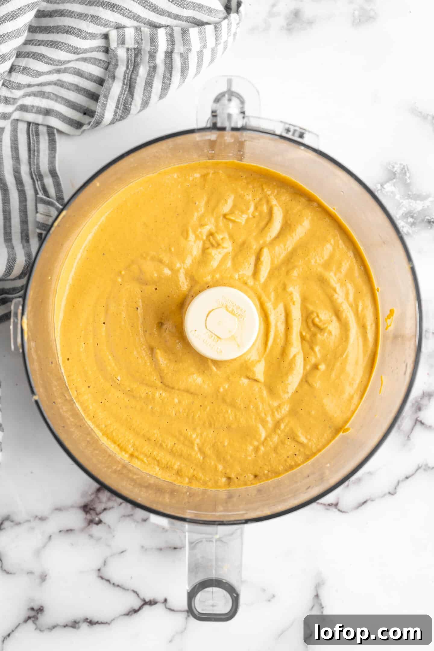 Vegan queso in a food processor