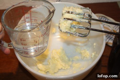 mixing butter and water