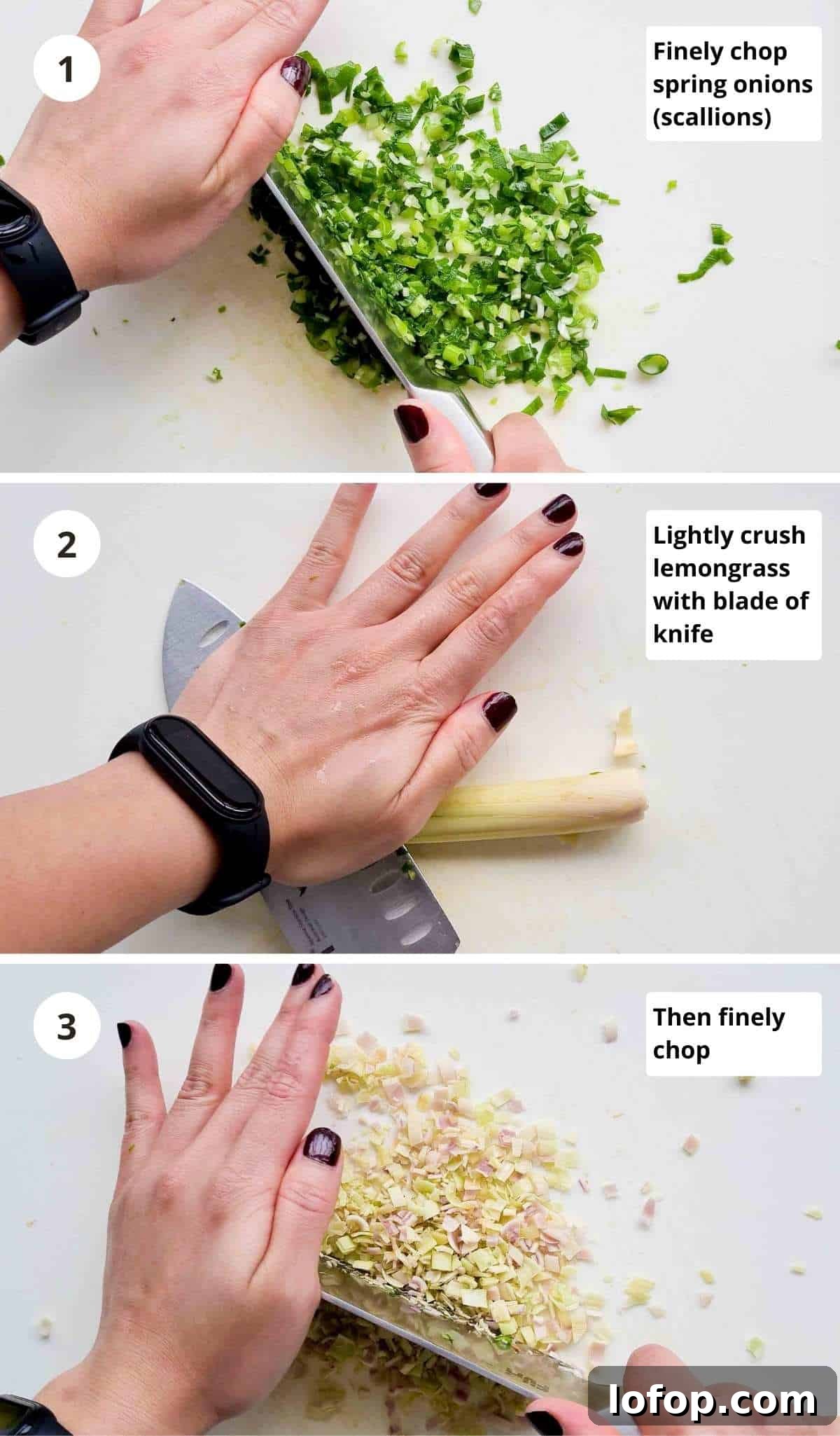 Cooking instruction 3 step collage part 1