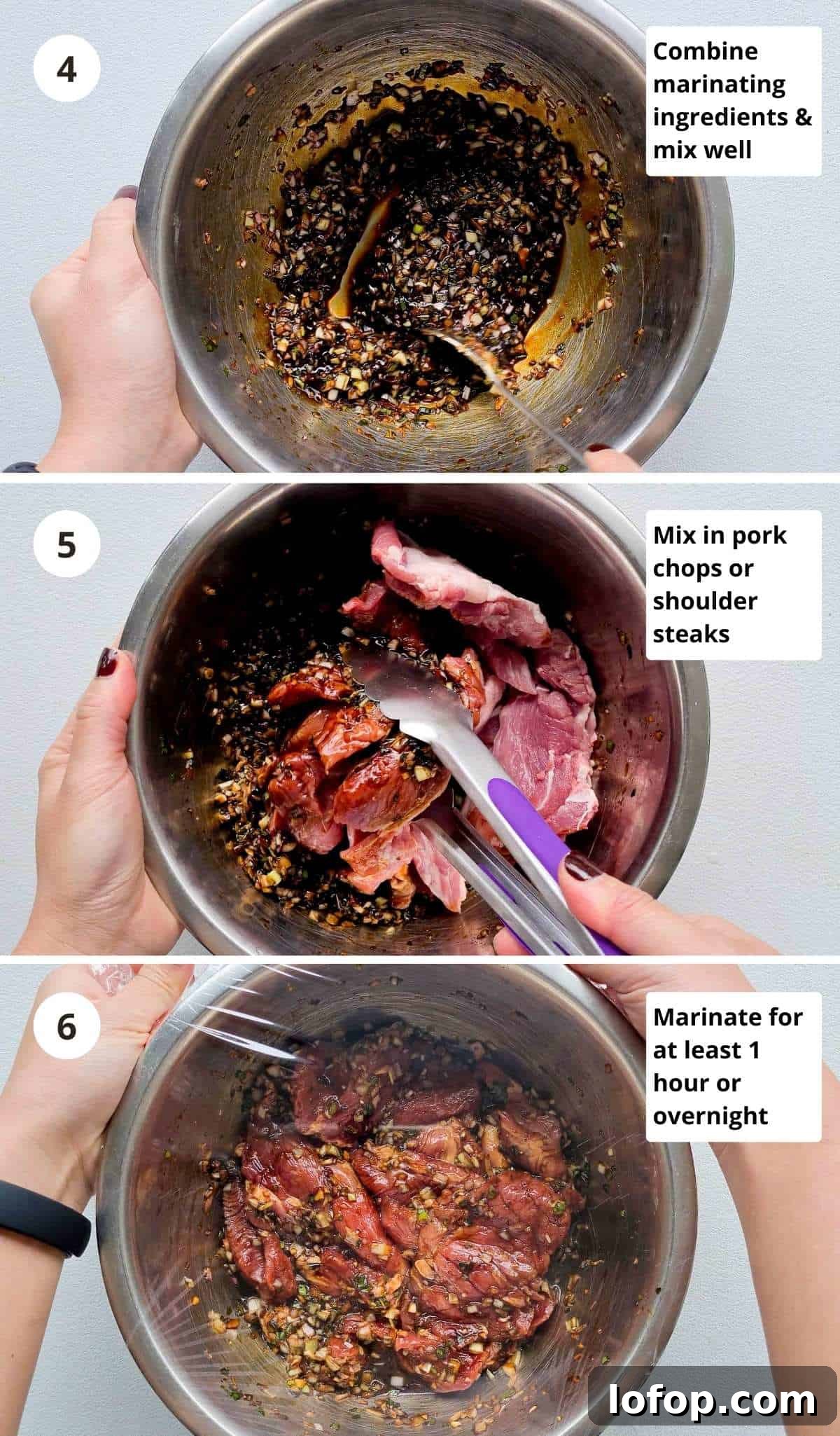 Cooking instruction 3 step collage part 2