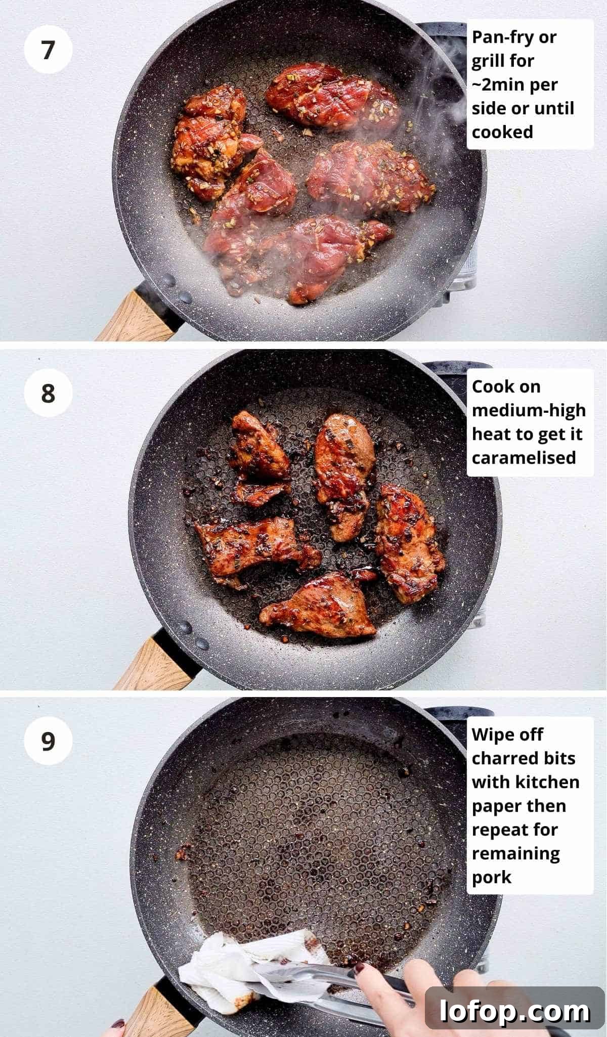 Cooking instruction 3 step collage part 3