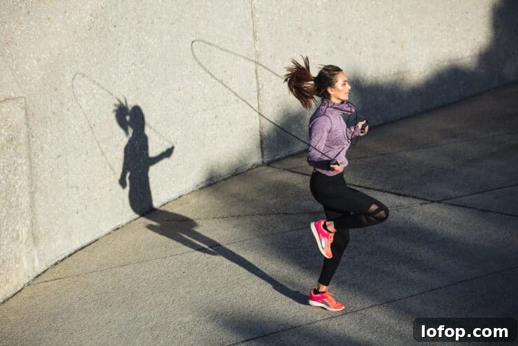 Create a Personalized HIIT Workout Plan You Can Do at Home 4 Jumping rope is a great exercise to get your heart rate up when you build your own HIIT workout.
