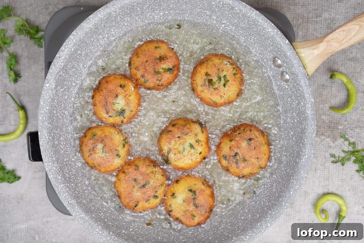 Crispy brown patties.