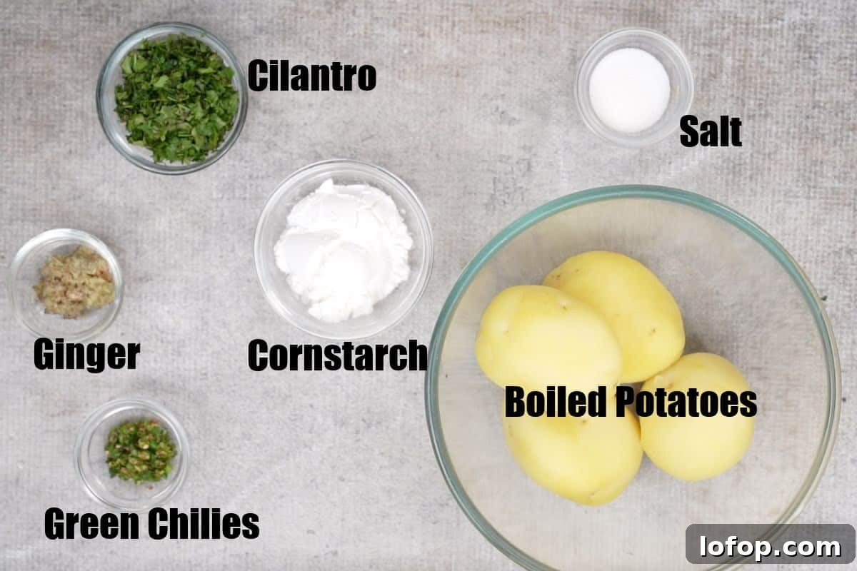 Aloo pattice ingredients 