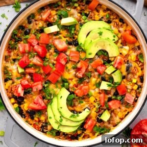Skillet Burrito Bowl Recipe: Quick One-Pan Mexican Dinner 11 burrito bowl in a skillet