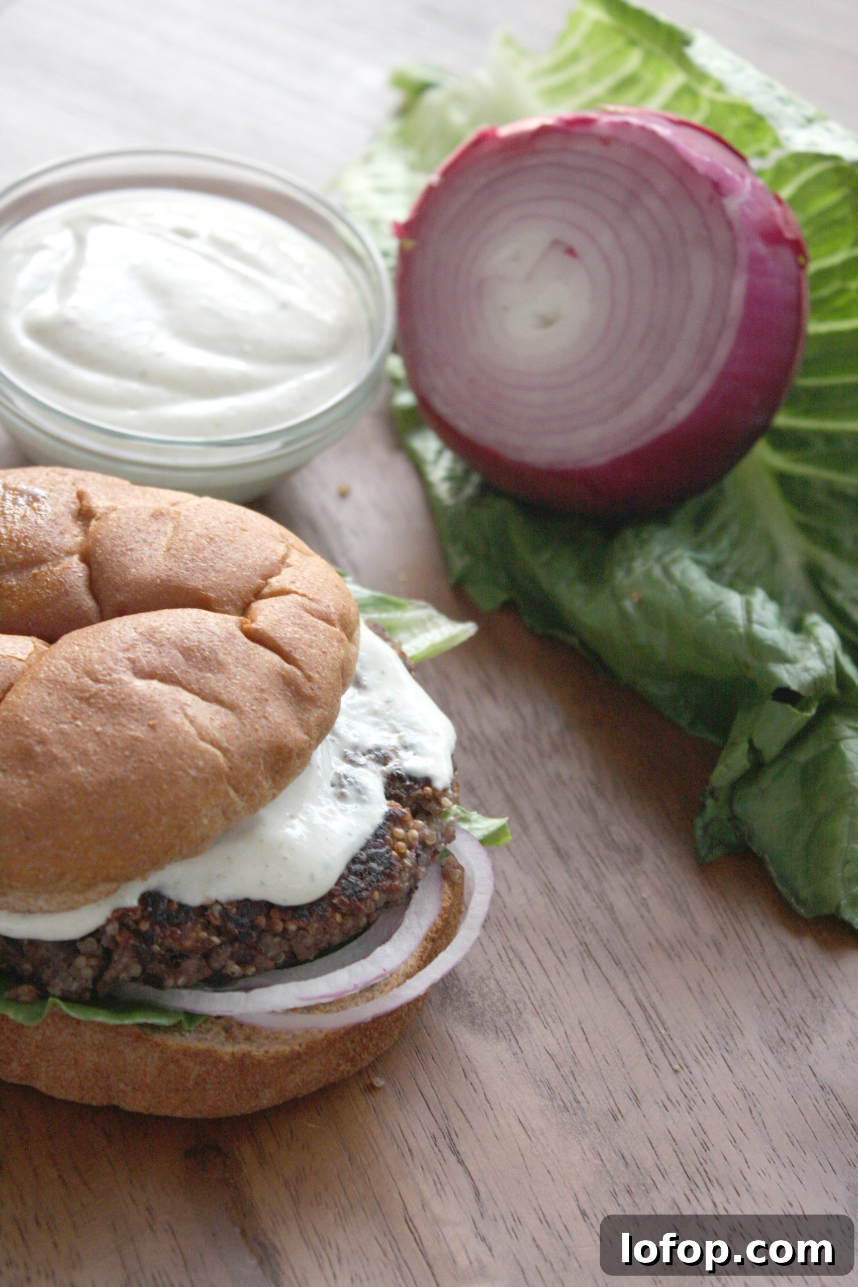 Black Bean & Quinoa Burgers with Roasted Jalapeño Ranch Dressing 3 Black Bean Quinoa Burgers