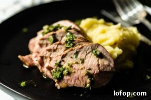 grilled pork tenderloin on plate horizontal