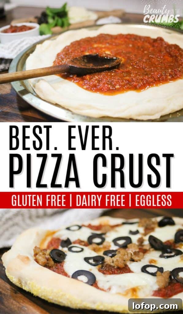 Gluten-Free Pizza Crust Recipe That Actually Crisps Up 2 Soft and chewy gluten free pizza crust recipe (that's crispy on the bottom). This is the best gluten free pizza ever. Dairy-free and egg-free, too!