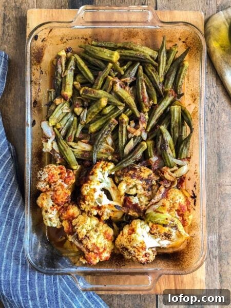 Okra with cauliflower (Μπάμιες με κουνουπίδι)