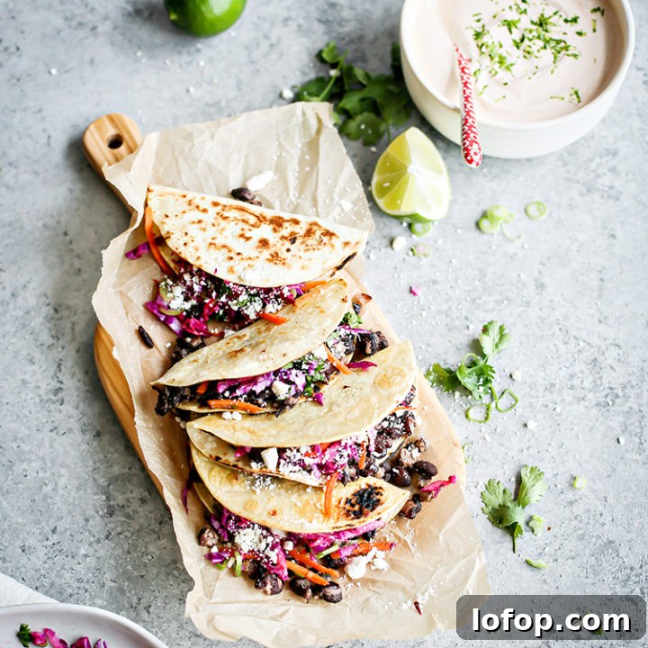 photo of black bean tacos