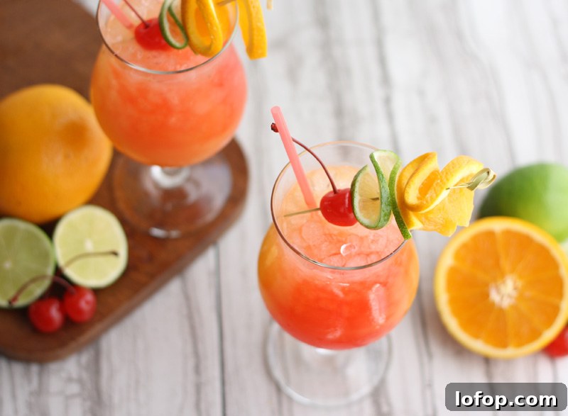 Add a splash of the tropics to your next get together with this Hurricane Party Punch Recipe!