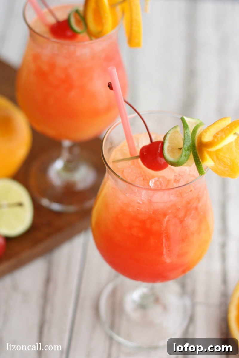 Add a splash of the tropics to your next get together with this Hurricane Party Punch Recipe!