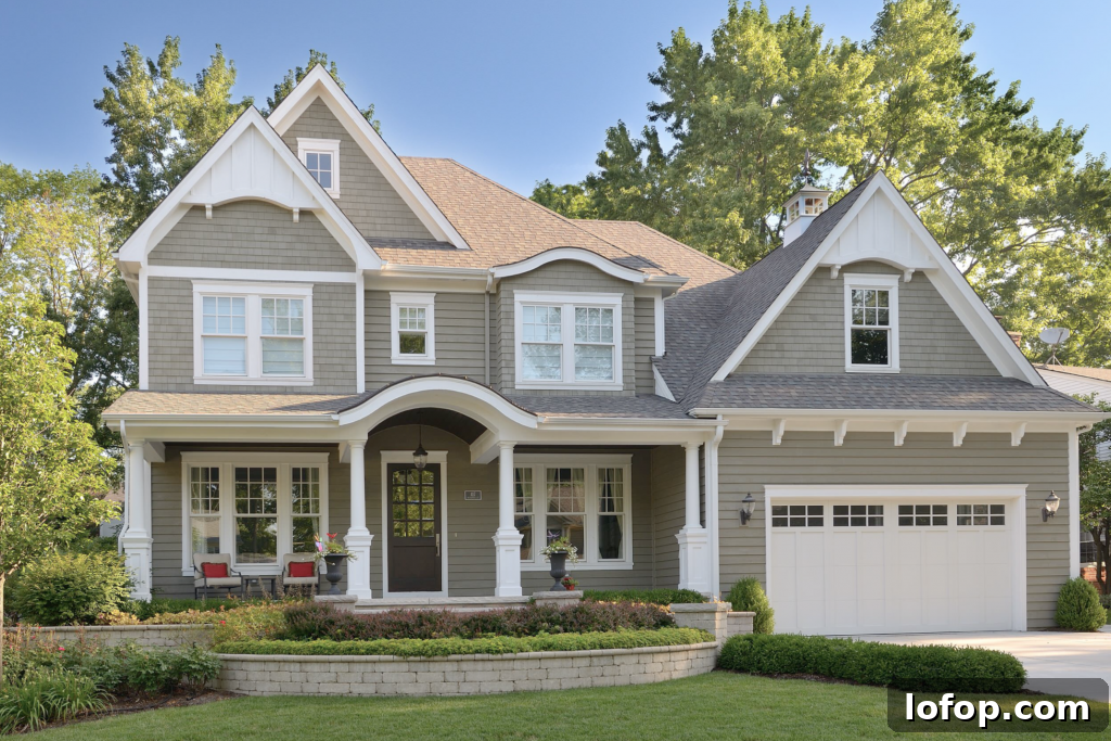 gray house with brown roof shingle color
